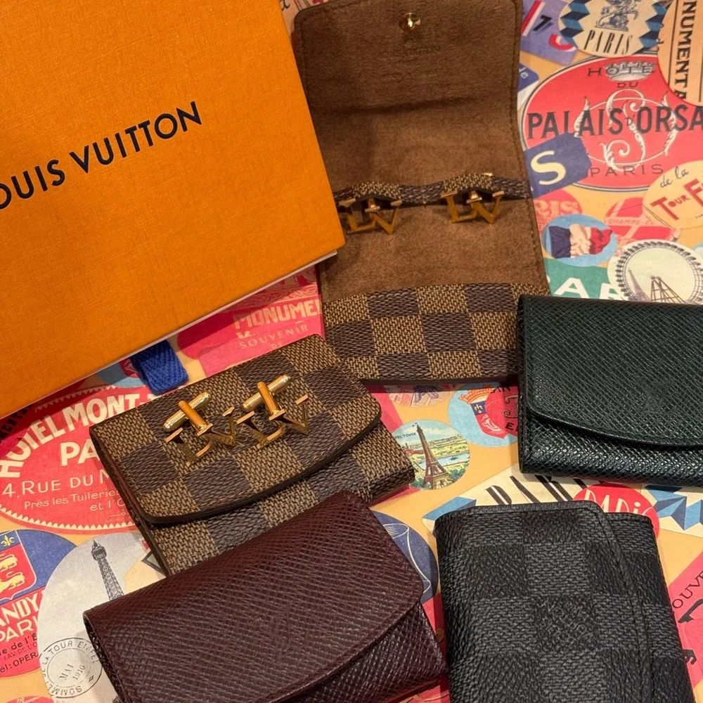 Louis Vuitton Cufflinks leather holder and LV Box